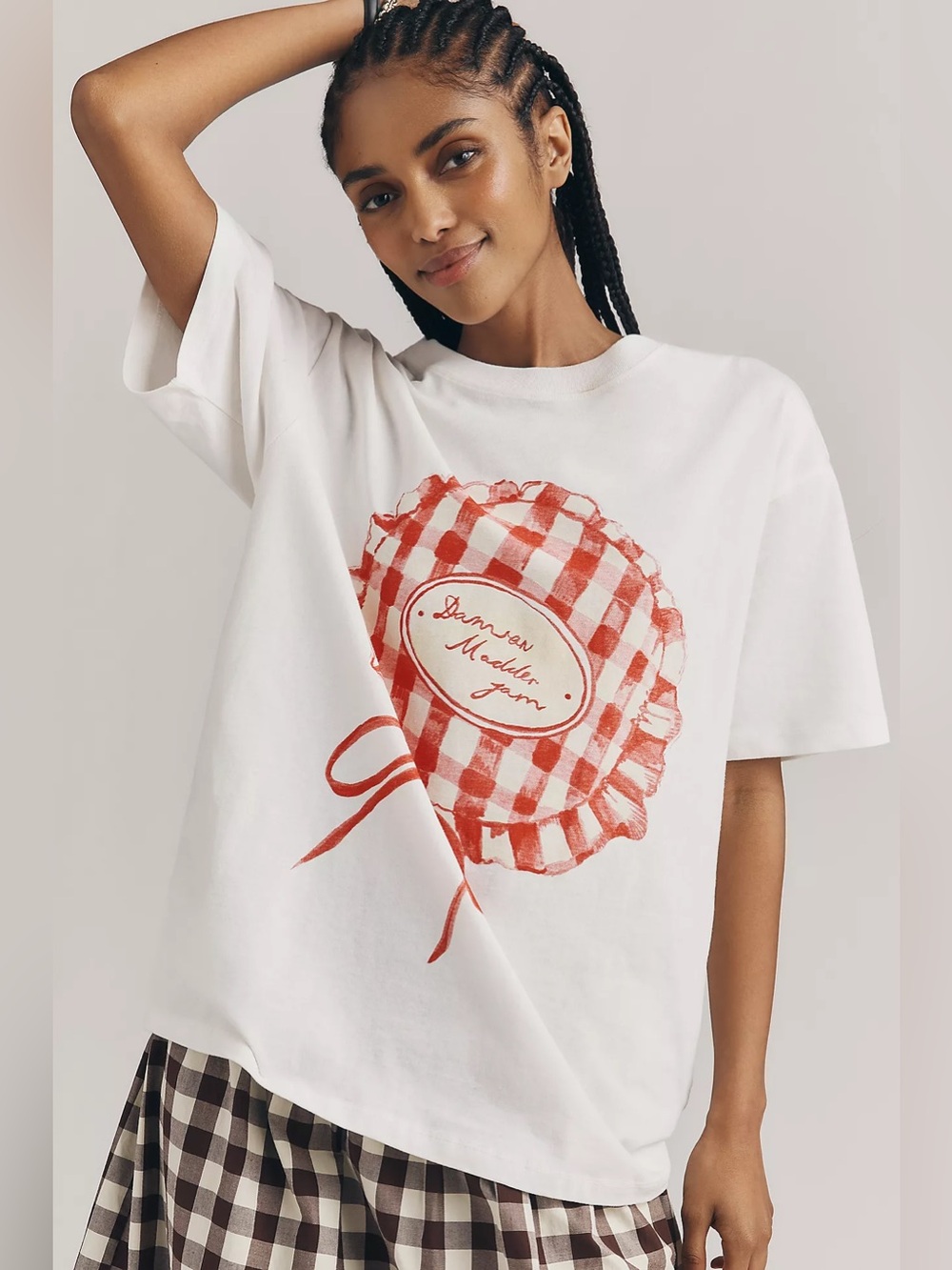 Damson Madder Berry Jam Boyfriend Cotton T-Shirt UK 8 / US 4